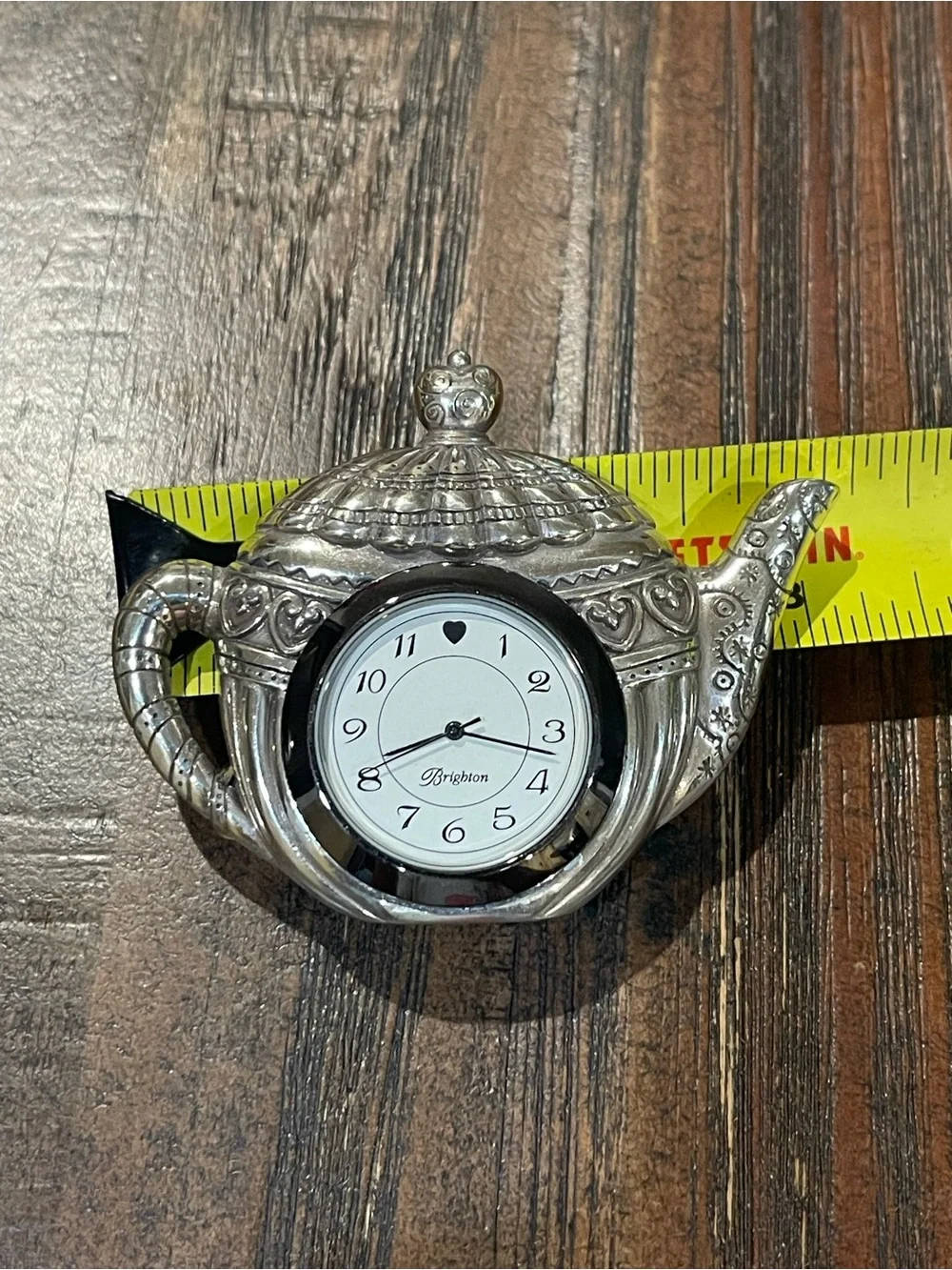 Brighton Silver Teapot Wall Clock